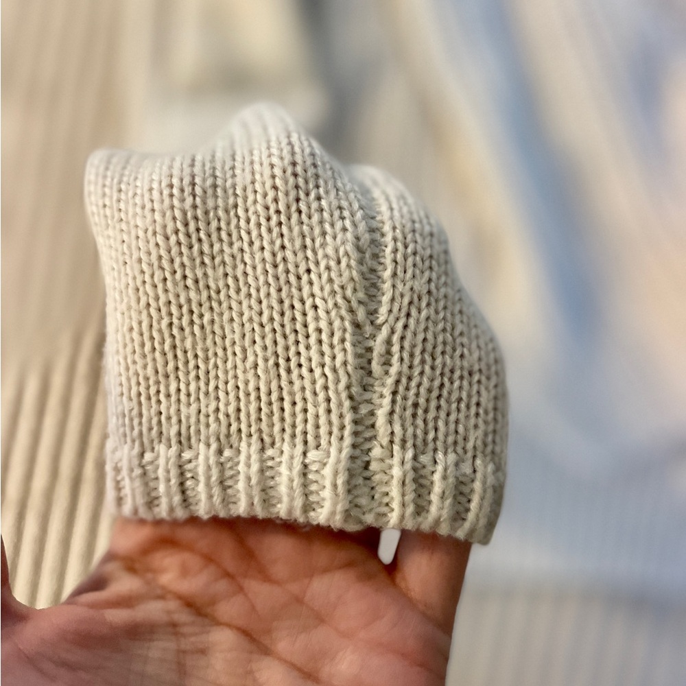 ROOLEE Chunky knit Cream Oatmeal Neutral Turtleneck Long Sleeve Sweater size XS - Picture 5 of 7